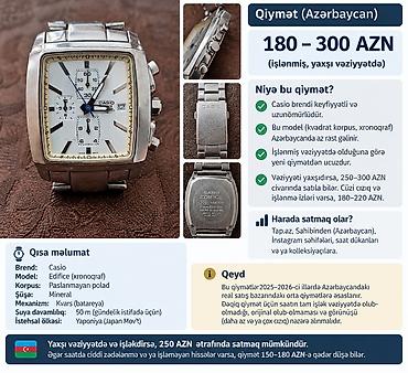 irsad saatlar: Casio Edifice xronoqraf qol saatı - Brend: Casio (Edifice seriyası — 1