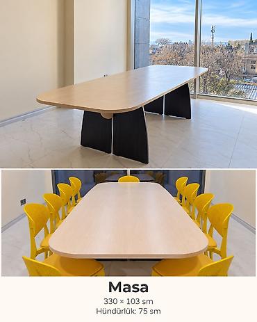 usdular: Ofis/konfrans masası - Masa forması: oval künclü düzbucaqlı - Ölçü — 1