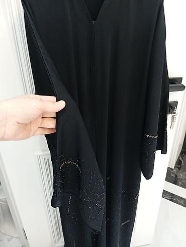 abaya: **Elegant Black Studded Abaya** - **Color:** Jet Black - — 1