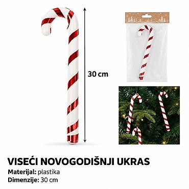 KMT Božićni viseći ukras šećerni štapić 286398 Dekorativni