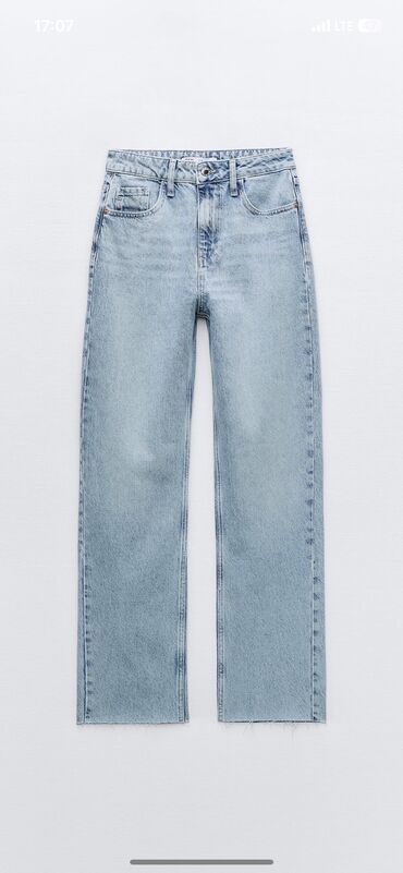 джинсы из турции: Прямые, Zara, Турция, Высокая талия