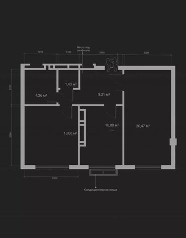 квартира 11 микрорайон: 2 комнаты, 59 м², Элитка, 11 этаж, ПСО (под самоотделку)