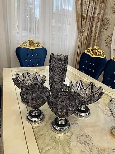desler: Dekorativ qara tüstü rəngli şüşə dəst - 7 hissədən ibarət zərif — 2