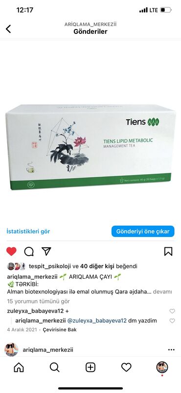 trex tea v Azərbaycan | Arıqlamaq üçün vasitələr: Tiens slimming tea