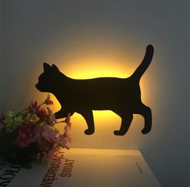 работа ночную смену охрана: Креативный светодиодный ночной светильник в виде кошки
