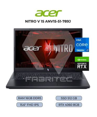 laptop fiyatları teknosa: Yeni Acer Nitro, 15.6 ", Intel Core i7, 512 GB, Pulsuz çatdırılma