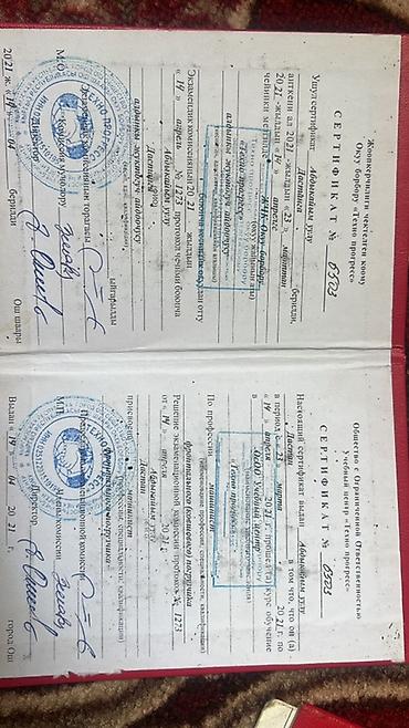 китайский кран: Сертификат о прохождении курса обучения (Кыргызстан) - Документ — 1