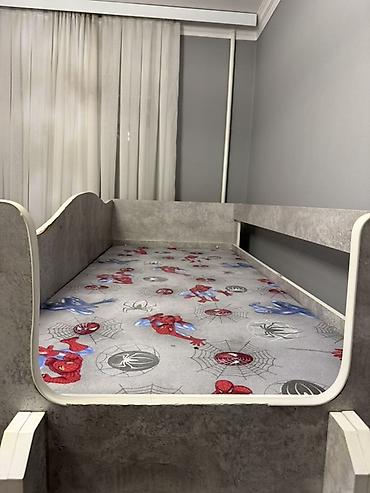 bunk bed: Двухъярусная детская кровать, Б/у, ЛДСП, цвет - Серый — 4