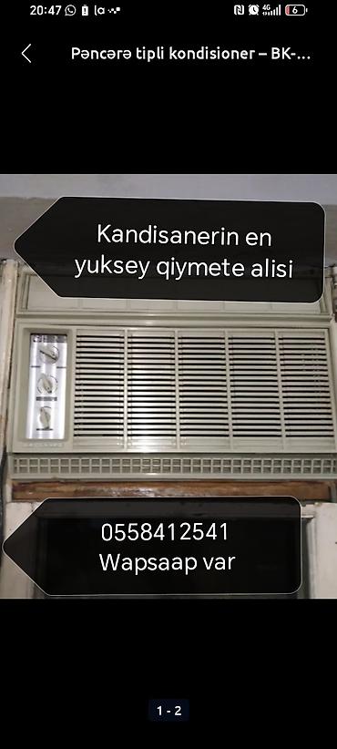 потолочный вентилятор: Pəncərə tipli kondisioner - Mexaniki idarəetmə: temperatur və — 1