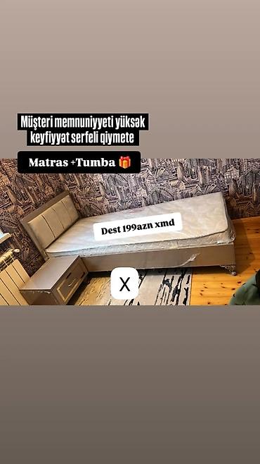 Yataq dəsti – tək nəfərlik çarpayı, matras və tumba - Komplekt