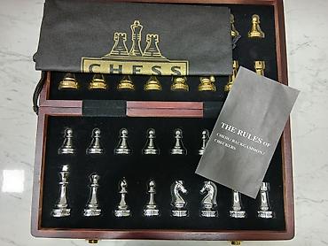 Şahmatlar: Metal fiqurlu taxta şahmat dəsti ♟️ Premium Metal Fiqurlu Şahmat — 6