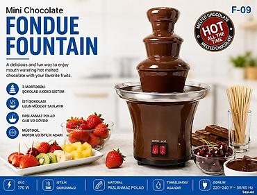 Şokolad fontanı İnformasiya Mini Chocolate Fondue Fountain F-09 –
