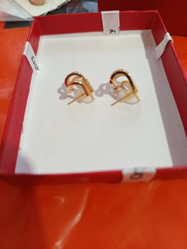 Kəmərlər: Qızılı rəngdə, daşlı qadın sırğası - Model: qulağı qismən qucaqlayan U — 4