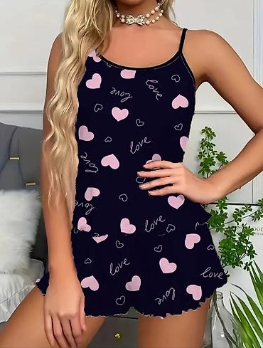 chicme plus size: Ženski pidžama set, vel. L – top na bretele i šorts - Dvodelni set — 2