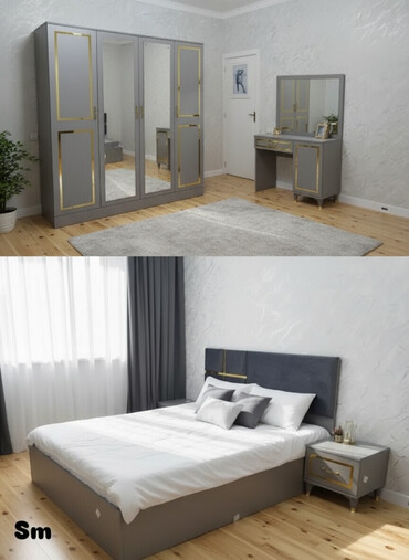 Yataq otağı dəstləri: 2 təknəfərlik çarpayı, Dolab, Komod, Termo, Azərbaycan, Yeni — 1