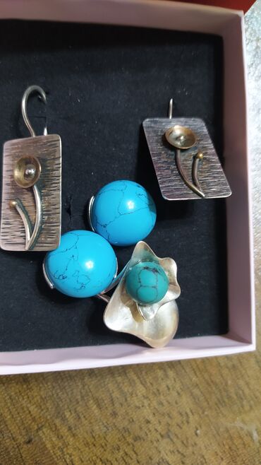 Серебряные серьги: Серебряные серьги, Проба 925, Агат, Женские, Новый — 15