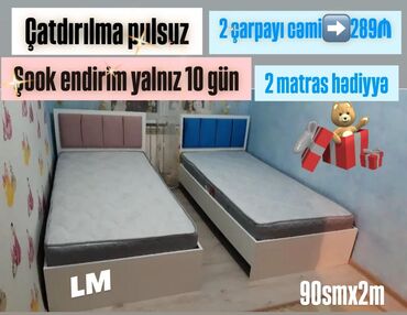 Çarpayılar: Yeni, Təknəfərlik çarpayı, Bazasız, Matras ilə, Siyirməsiz