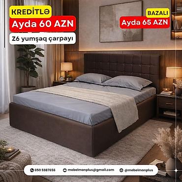 mebelman: Yeni, İkinəfərlik çarpayı, Bazalı, Matras ilə, Siyirməsiz, Azərbaycan — 6