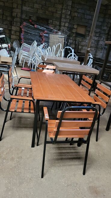 Bağ, çöl masa və oturacaq dəstləri: Yeni, Dördbucaq masa, 4 stul, Açılmayan, Stullar ilə, Taxta, Azərbaycan — 8