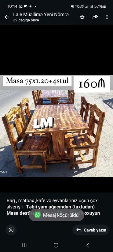 Divan və kreslo dəstləri: Bağ mətbəxkafe və eyvanlarınız üçün çox əlverişli *Təbii şam