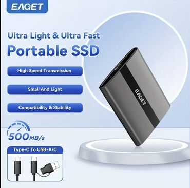 Videokartlar: Xarici SSD disk 480 GB, Yeni