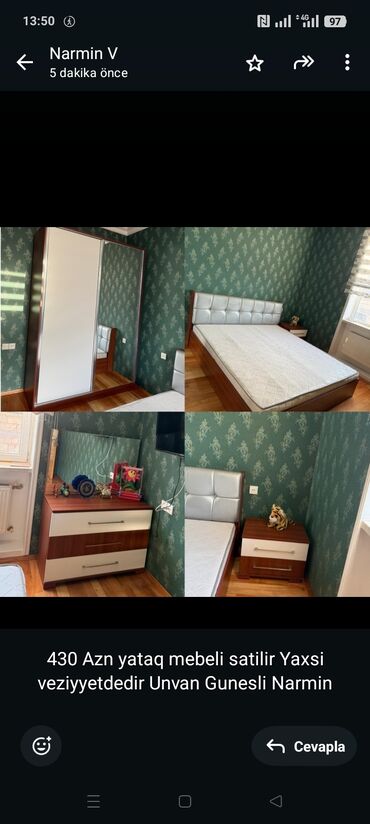 Кровати: 430 Azn yataq mebeli satilir Yaxsi veziyyetdedir Unvan Gunesli Narmin