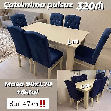 Masa dəsti MASA +6 STULL💥 Masa bağlı: 90×1. 70:320₼ _________ lalafo.az -da Masa dəsti MASA +6 STULL💥 Masa bağlı: 90×1. 70:320₼ _________