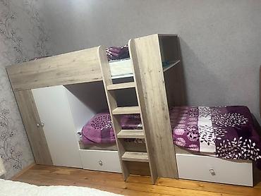 qız üçün yataqlar: Oğlan və qız üçün, İşlənmiş, Çarpayı, Matras ilə, Siyirməli, Laminat — 1