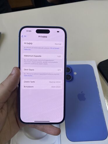 Apple iPhone: IPhone 16, 128 GB, Göy — 9