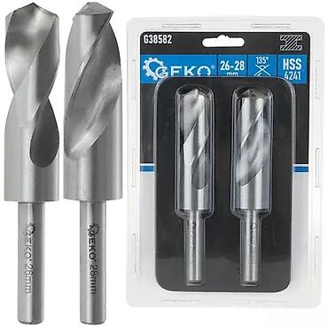 mini abrihter: GEKO set spiralnih burgija za metal – 26 i 28 mm - Tip: HSS spiralne — 1