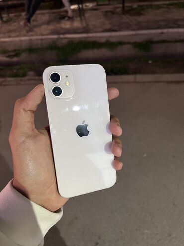 apple store kyrgyzstan: IPhone 12, Б/у, 128 ГБ, Белый, Наушники, Зарядное устройство, Защитное стекло, 80 %
