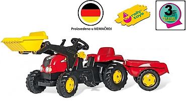 moje kripice: Traktor Rolly Kid sa utovarivačem i prikolicom, crveni Šifra — 1