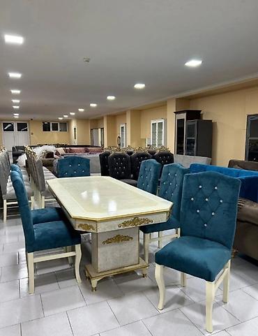 komputer masasi: Qonaq otağı üçün, Yeni, Açılmayan, Dördbucaq masa, 6 stul — 2