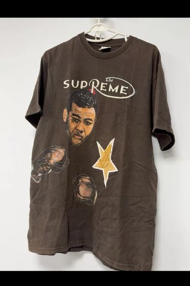 мужское пальто черное: Оригинальная футболка Supreme Joe Louis 2001 года Размер М, Состояние