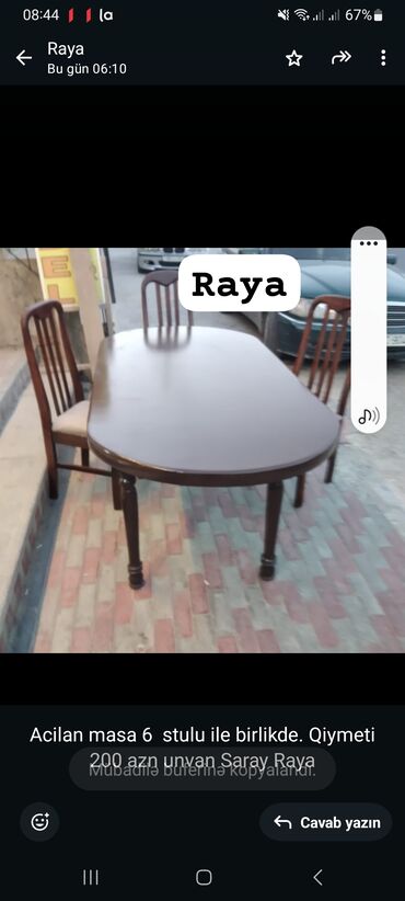 кухонные стулья: Acilan masa 6 stulu ile birlikde. Qiymeti 200 azn unvan Saray Raya