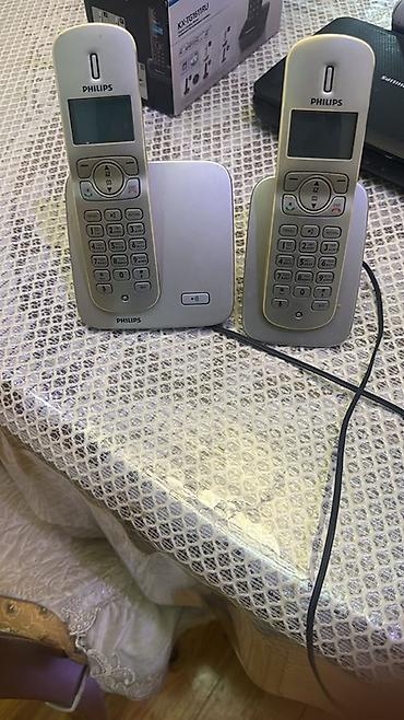 telefon duyməli: Philips simsiz ev telefonu dəsti – 2 ədəd boru və baza stansiyası - — 1