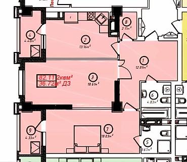 Продажа квартир: 2 комнаты, 82 м², Асанбай мкр Элитка, 11 этаж — 1