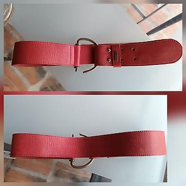 torbe original: RASPRODAJA!!Ženski široki kaiš u boji korala/riđkasto-crvenoj. - — 2