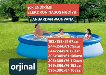 Digər idman və istirahət malları: Yeni Şişmə Hovuz Intex, 9.1 - 10 m, 4501 - 5000 l