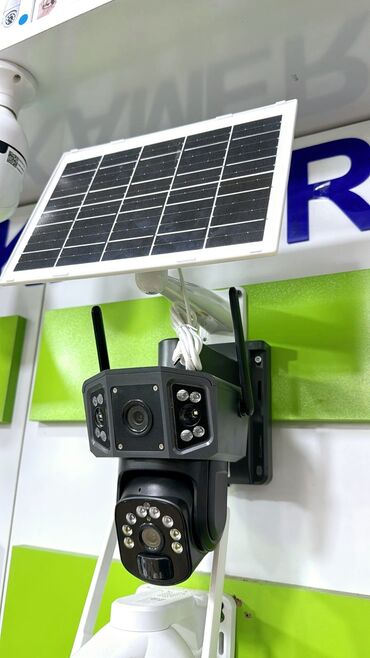 kamera sistemleri: Simsiz 4G sim kartl Solar ptz 2 kamera 360° 8mp/4K Çöl ṣəraiti ücün