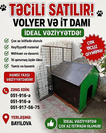 it səkilləri: Volyer və it damı - Keyfiyyətli materialdan hazırlanıb - Möhkəm və — 1