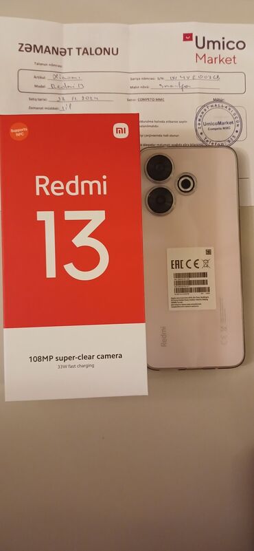 optimal telefonlar xiaomi: Xiaomi 13, 128 GB, rəng - Çəhrayı, 
 Sənədlərlə, Sensor, Zəmanət