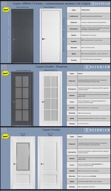 двери с двух сторон из бельгии: Жабык ички эшик, МДФ, Хай-тек стилинде, Башка өлкө, түсү - Боз, x 90 см