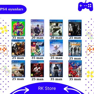 PS4 (Sony Playstation 4): Yeni kimi 2-ci əl oyunlar. Metrolara çatdırılma mövcuddur