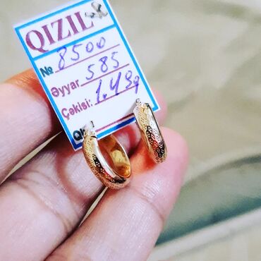 Sırğalar: Sırğa, Sarı qızıl, 585 Əyar, 1 g -da lalafo.az — 14 Sırğalar: Sırğa, Sarı qızıl, 585 Əyar, 1 g — 14