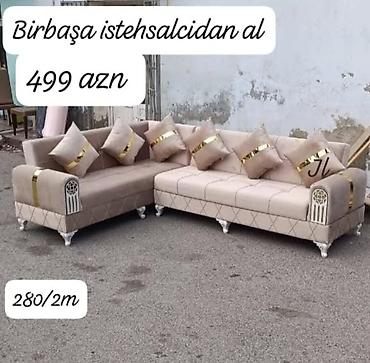 adona retro kunc divan: Künc divan dəsti - Rəng: açıq bej - L-dizayn künc forma - Ölçü: 280/2 — 1