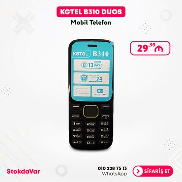 3 sim telefon: 🔥🔥 "KGTEL B310 DUOS" Mobil Telefon ✅ 2 SİM kartlı ✅ Fənər ✅ Plastik