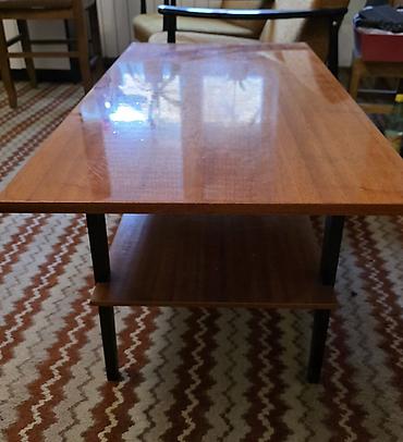 ikea klub sto: Drveni klub sto sa policom mid century retro - Pravougaona ploča od — 3