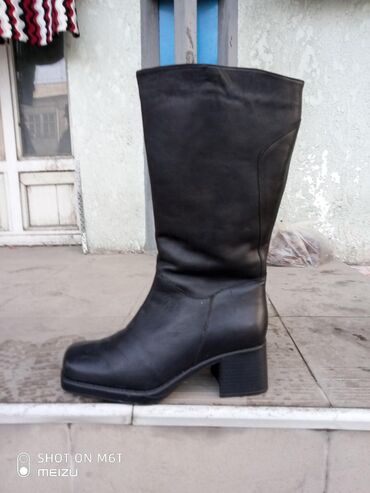 женский ботинка: Сапоги, 40, цвет - Черный