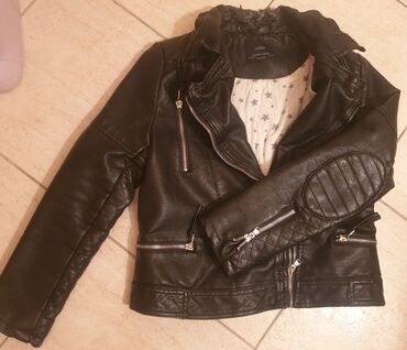 Jakne, kaputi i prsluci: ZARA kozna jakna bajkerka 11-12 godina 152 cm, girls biker jacket — 11